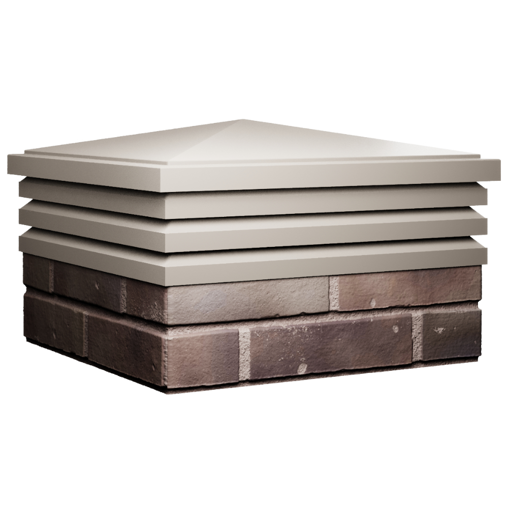 Колпак Zking Бона ХайТек Бежевый на столб 2х2 кирпича (513х513мм) в Менделеевске фото