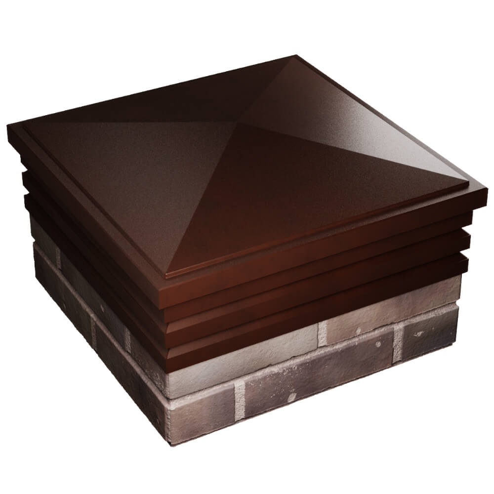 Колпак Zking Бона ХайТек Коричневый на столб 2х2 кирпича (513х513мм) в Менделеевске фото