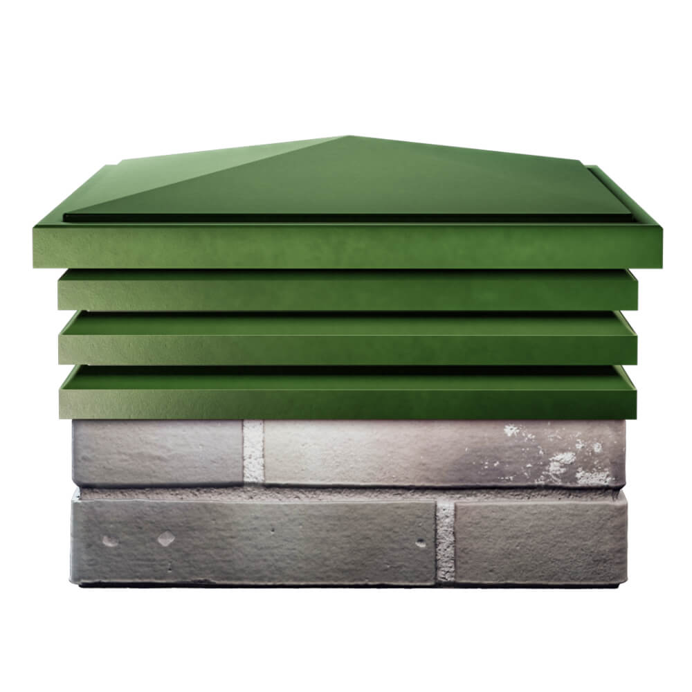 Колпак Zking Бона ХайТек Зеленый на столб 1.5х1.5 кирпича (385х385мм) Менделеевск фото