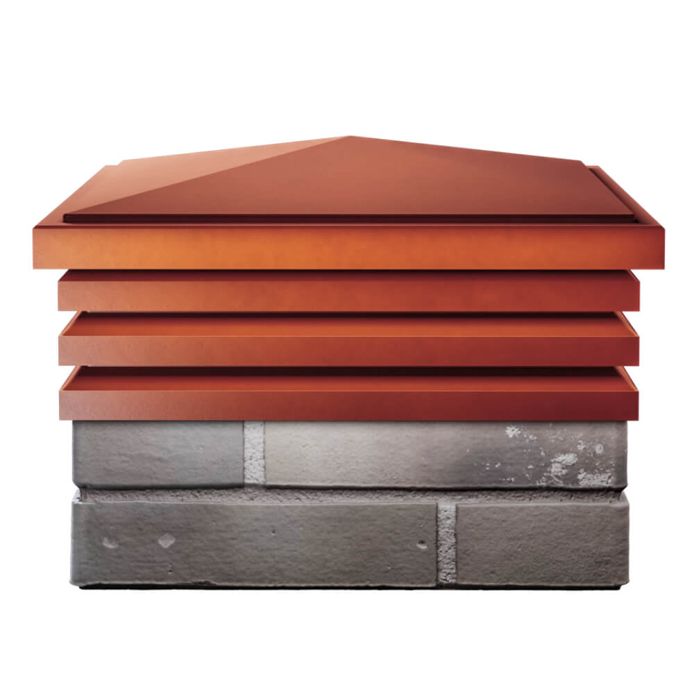 Колпак Zking Бона ХайТек Красный на столб 1.5х1.5 кирпича (385х385мм) Менделеевск фото