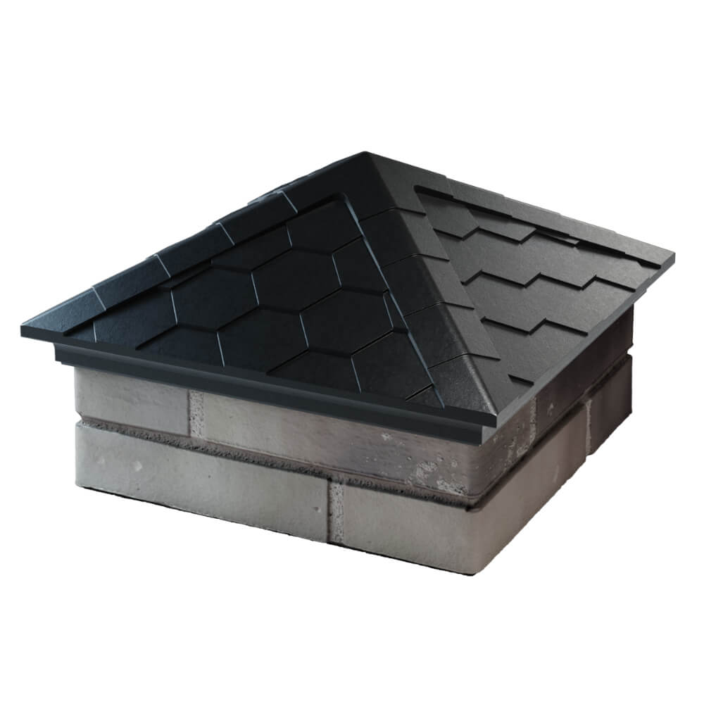 Колпак Zking Эверест Черный на столб 1.5х1.5 кирпича (390х390мм) в Менделеевске фото