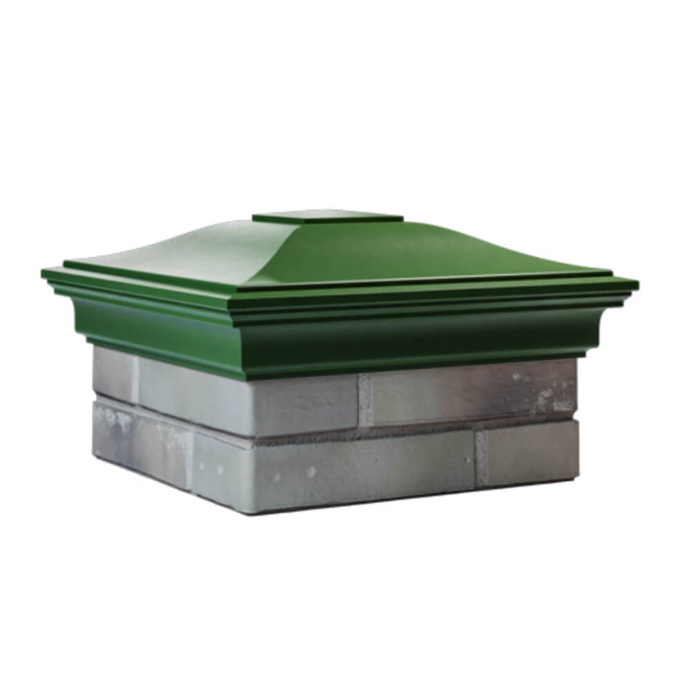 Колпак Zking Монблан Зеленый на столб 1.5х1.5 еврокирпича 0.7НФ (355х355мм) в Менделеевске фото