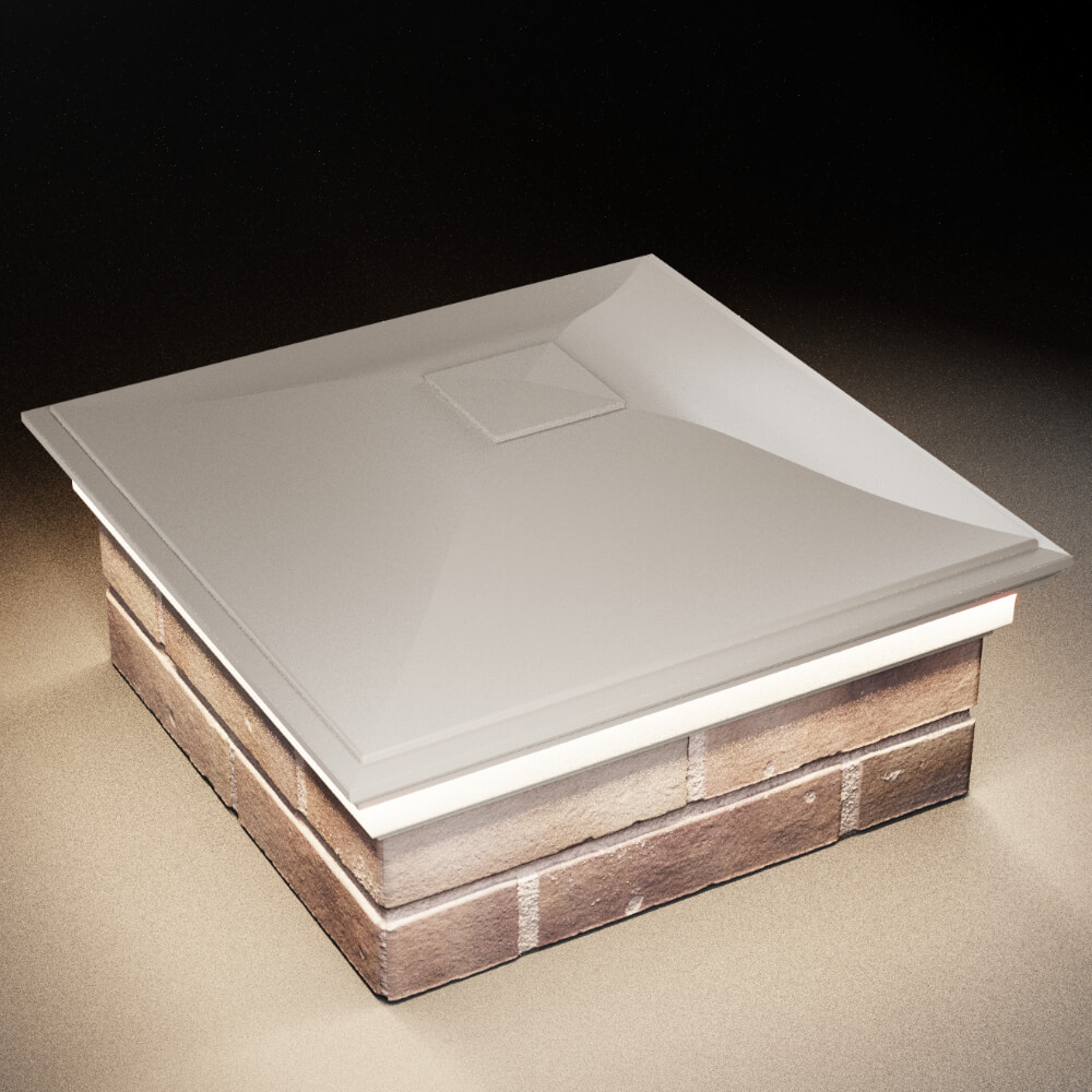 Колпак Zking Монблан Бежевый на столб 2х2 кирпича (515х515мм) c подсветкой в Менделеевске фото