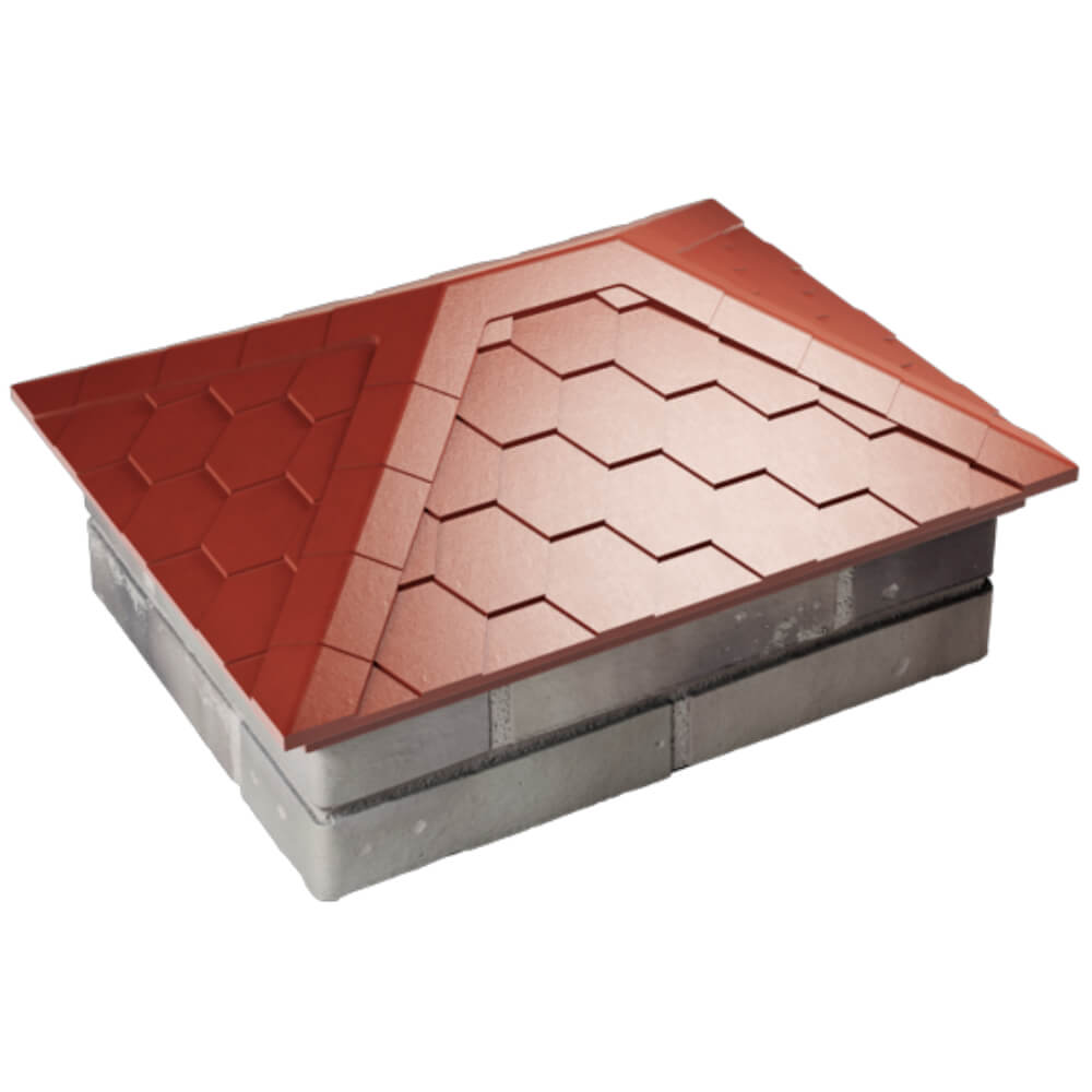 Колпак Zking Эверест Красный на столб 2х1.5 кирпича (520х390мм) Менделеевск фото