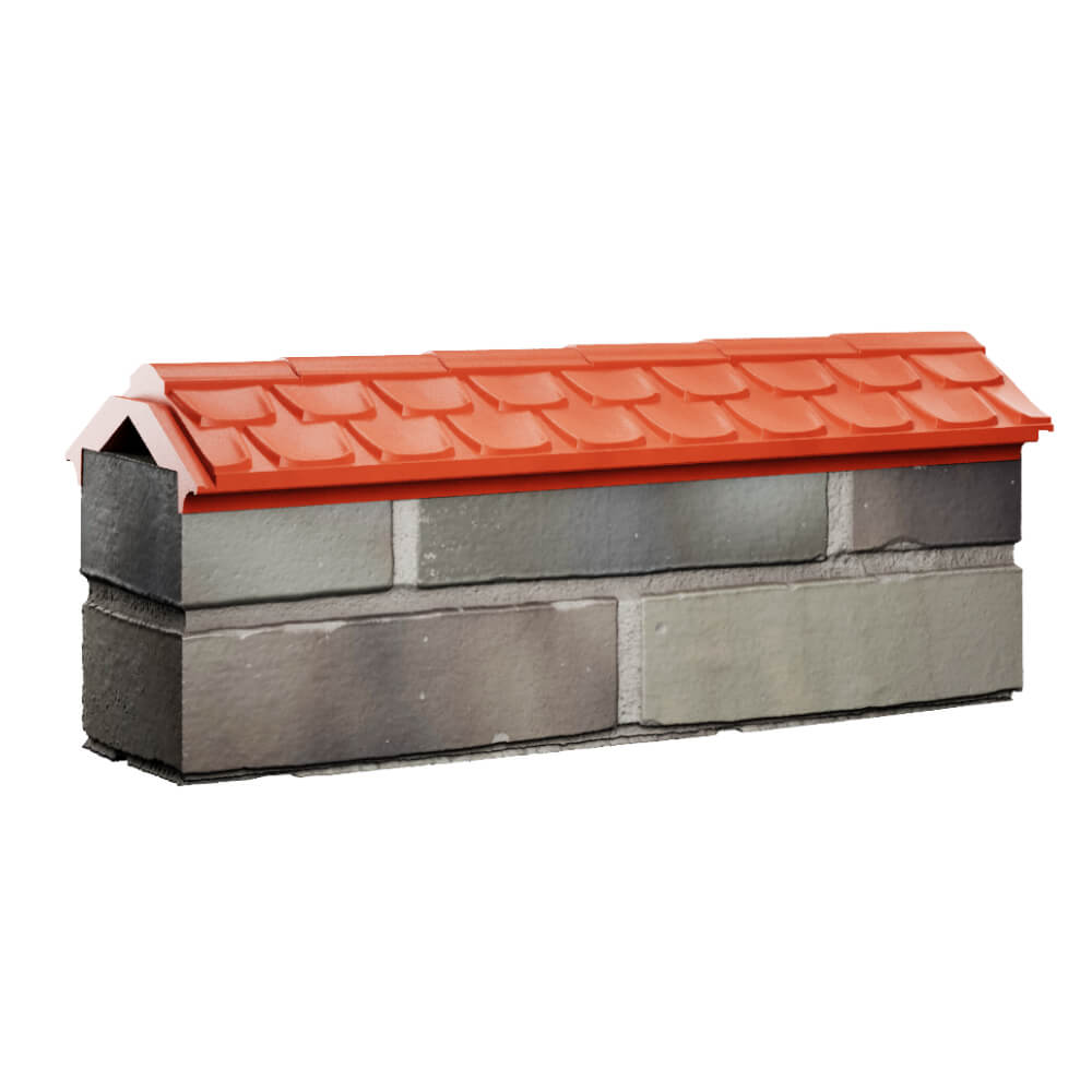 Парапет Zking Эльбрус Красный с посадкой на 0.5 кирпича (130мм) Менделеевск фото