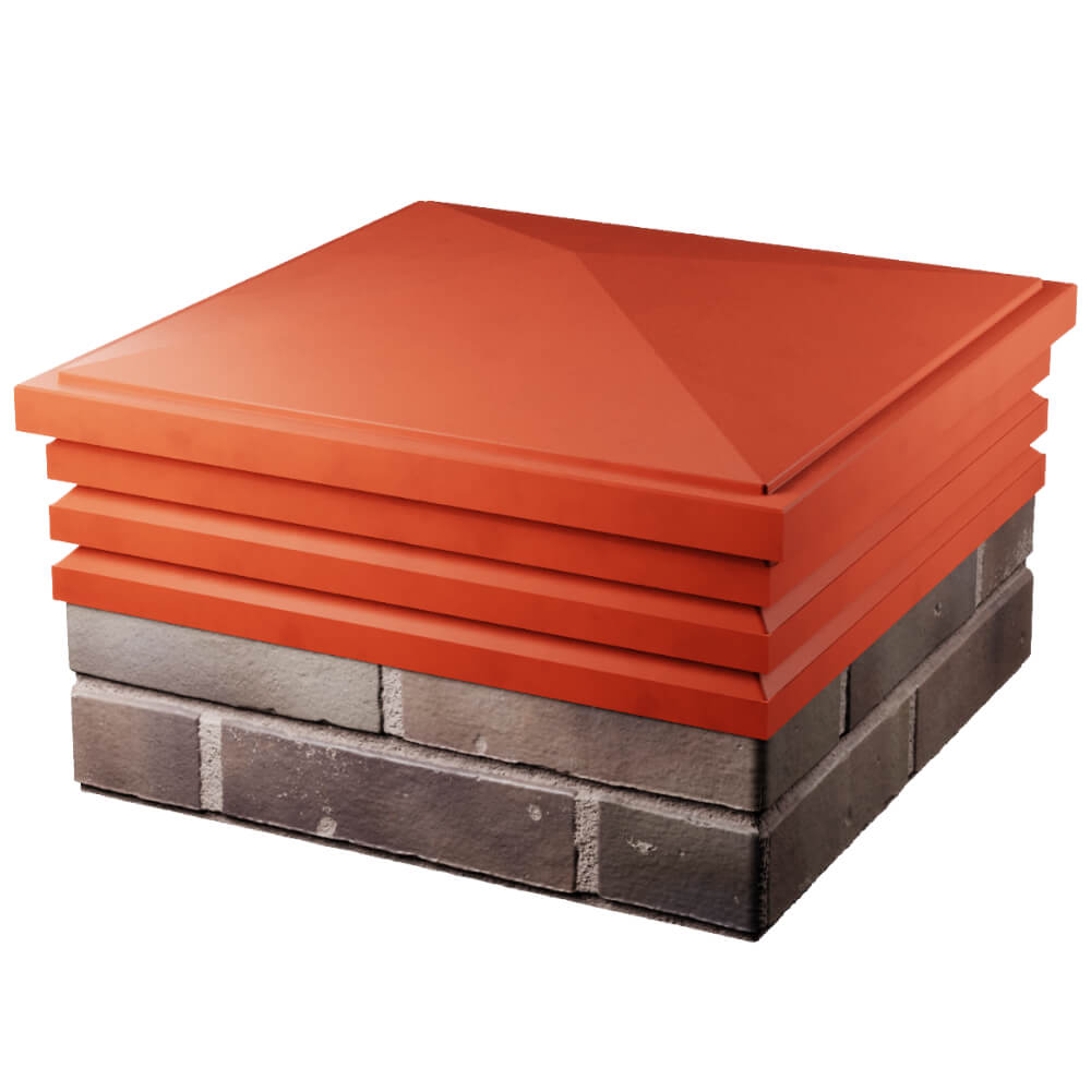 Колпак Zking Бона ХайТек Красный на столб 2х2 кирпича (513х513мм) в Менделеевске фото