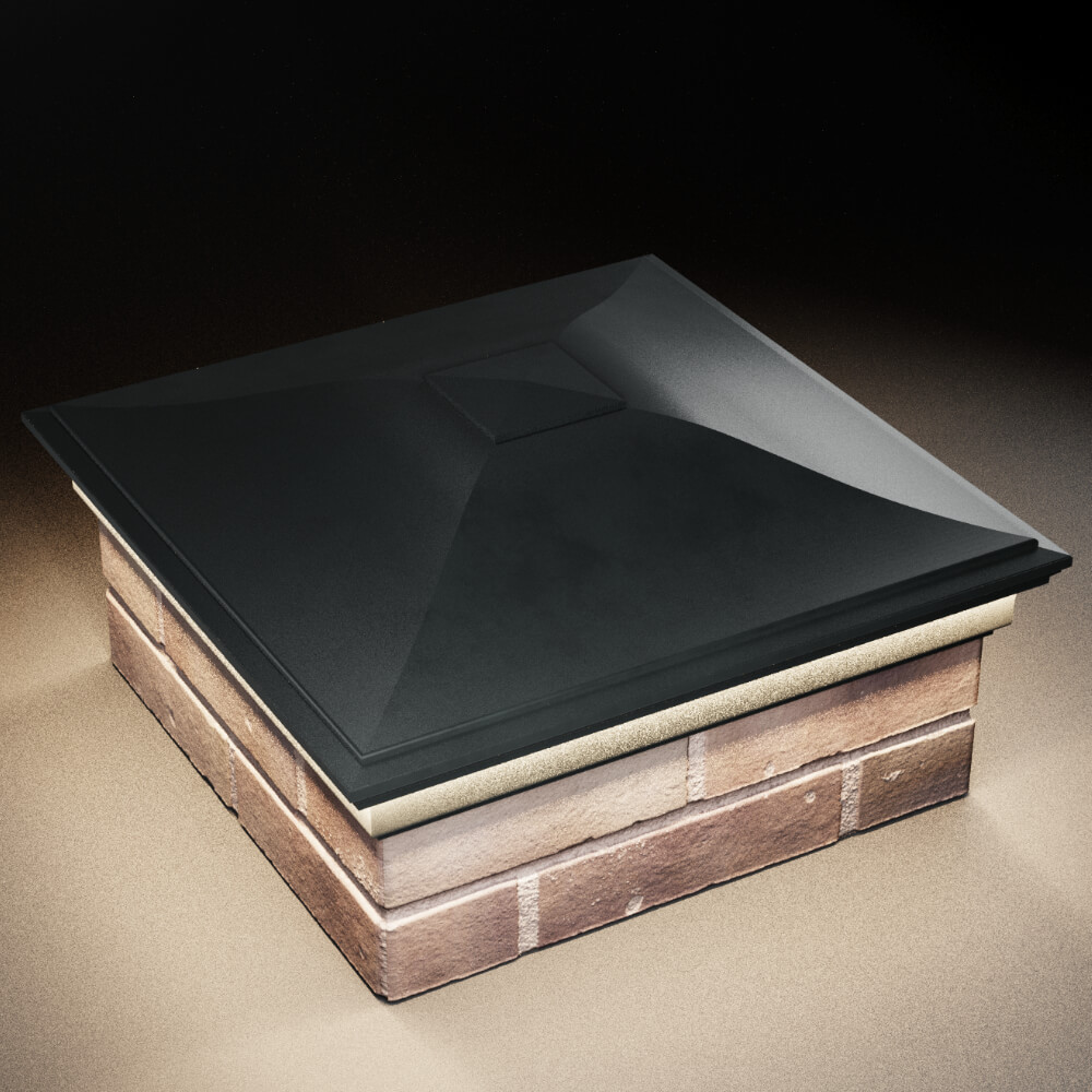 Колпак Zking Монблан Черный на столб 2х2 кирпича (515х515мм) c подсветкой в Менделеевске фото