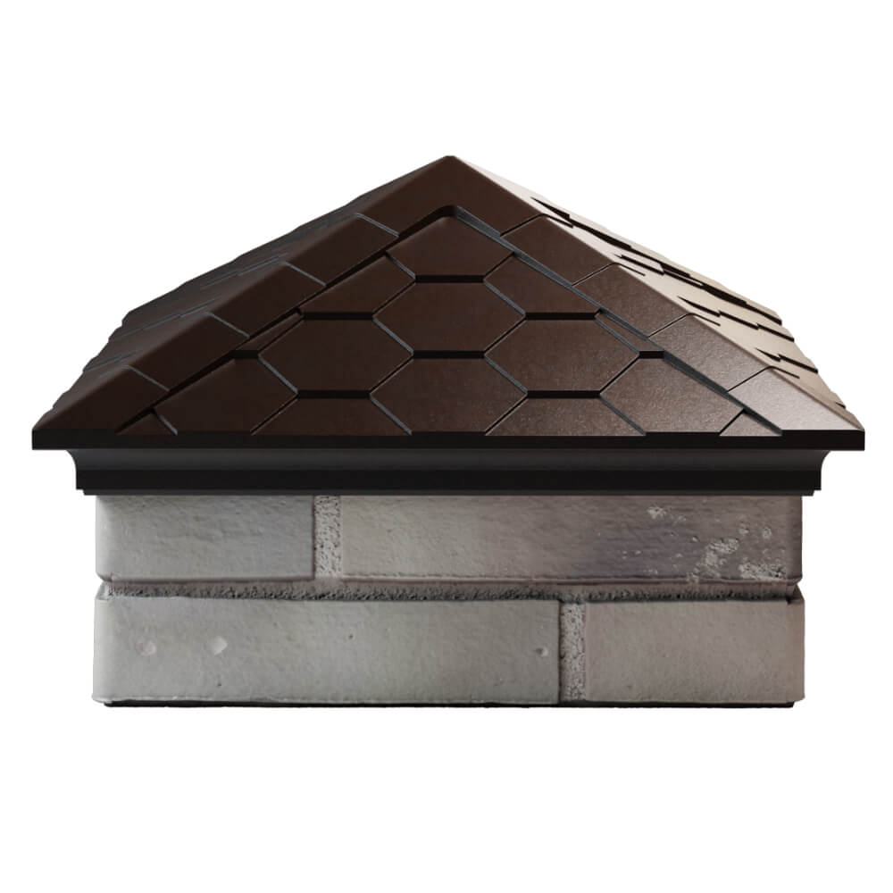 Колпак Zking Эверест Коричневый на столб 1.5х1.5 кирпича (390х390мм) Менделеевск фото