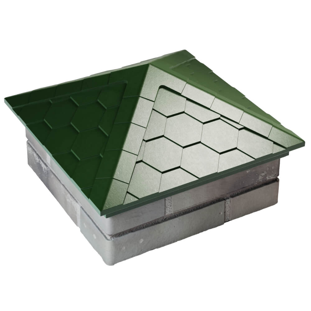 Колпак Zking Эверест Зеленый на столб 1.5х1.5 кирпича (390х390мм) в Менделеевске фото