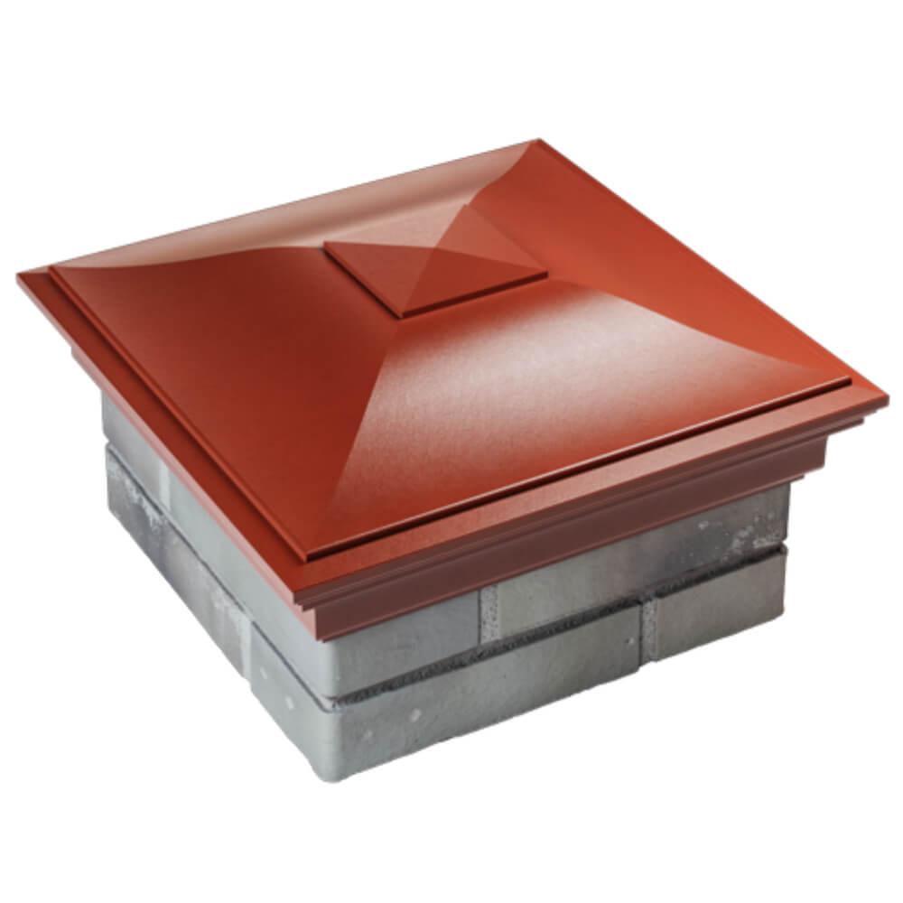 Колпак Zking Монблан Красный на столб 1.5х1.5 кирпича (385х385мм) в Менделеевске фото