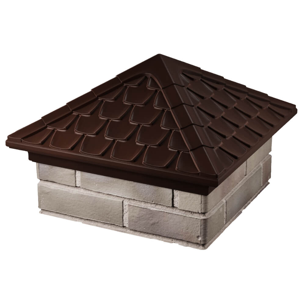 Колпак Zking Эльбрус Коричневый на столб 1.5х1.5 кирпича (385х385мм) в Менделеевске фото