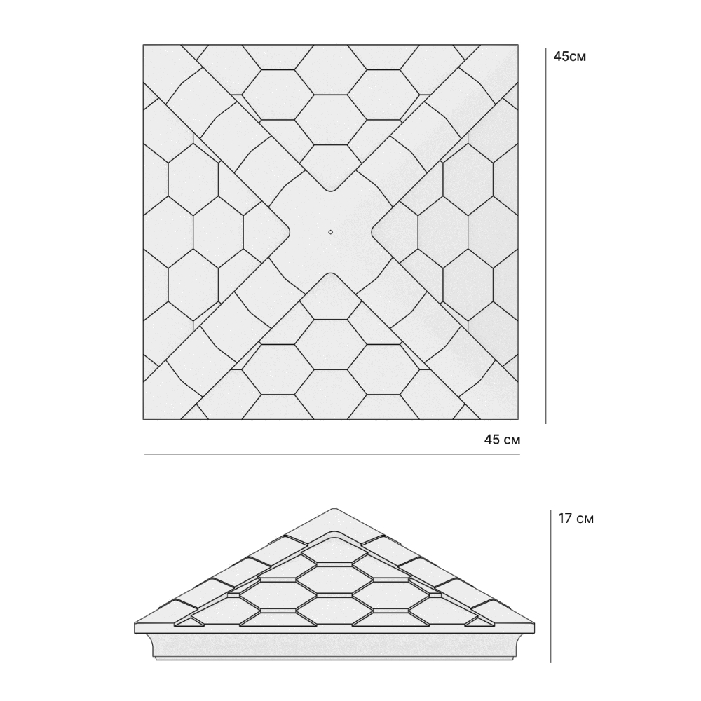 Колпак Zking Эверест Бежевый на столб 1.5х1.5 кирпича (390х390мм) в Менделеевске фото