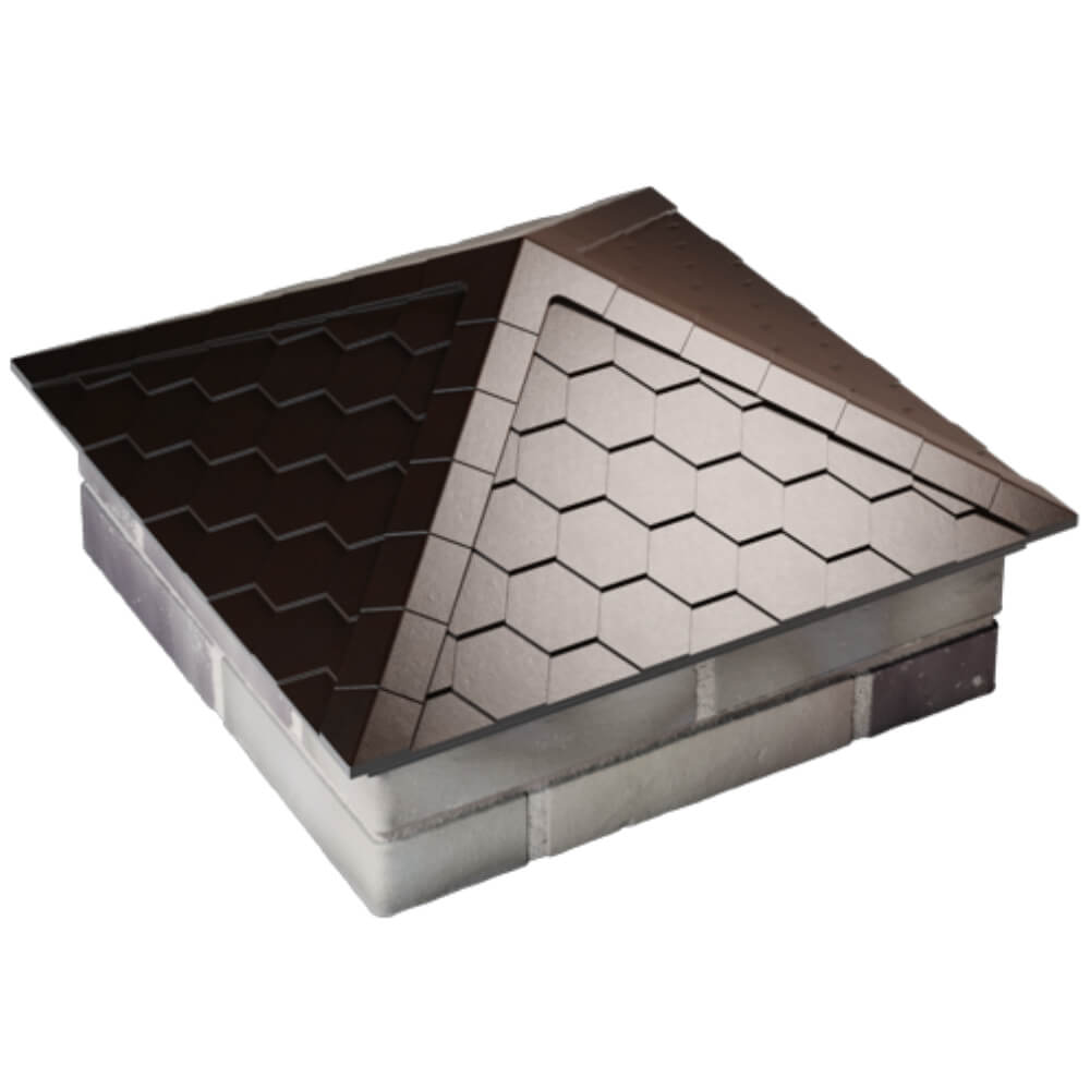 Колпак Zking Эверест Коричневый на столб 2х2 кирпича (535х535мм) Менделеевск фото