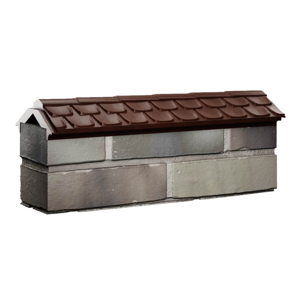 Парапет Zking Эльбрус Коричневый с посадкой на 0.5 кирпича (130мм) Менделеевск фото