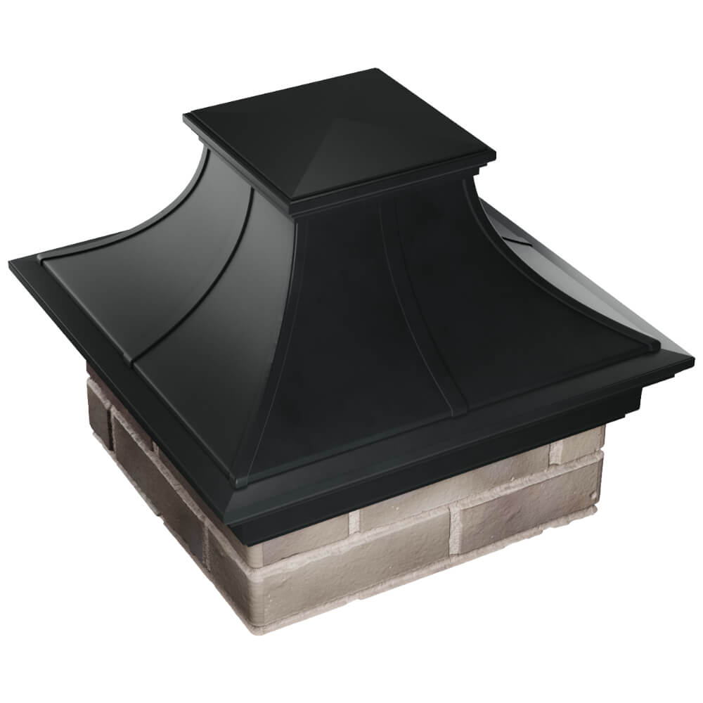 Колпак Zking Монблан Премиум Черный на столб 1.5х1.5 кирпича (385х385мм) в Менделеевске фото