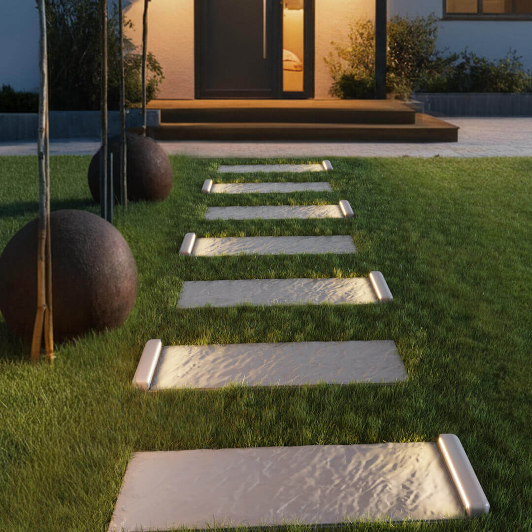 LED Светильник для шаговой плиты STONE Светлая Галька 330х75х98мм в Менделеевске фото