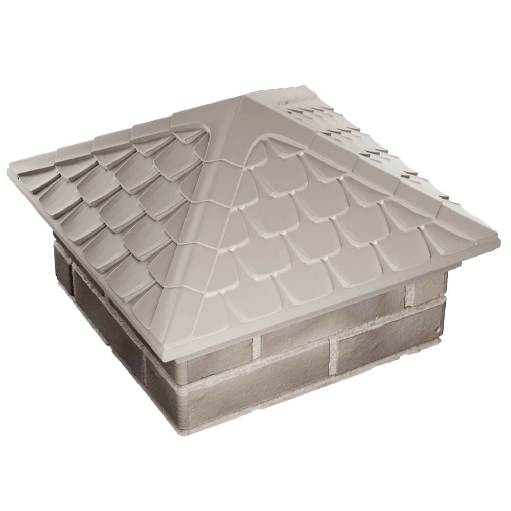 Колпак Zking Эльбрус Бежевый на столб 1.5х1.5 кирпича (385х385мм) в Менделеевске фото