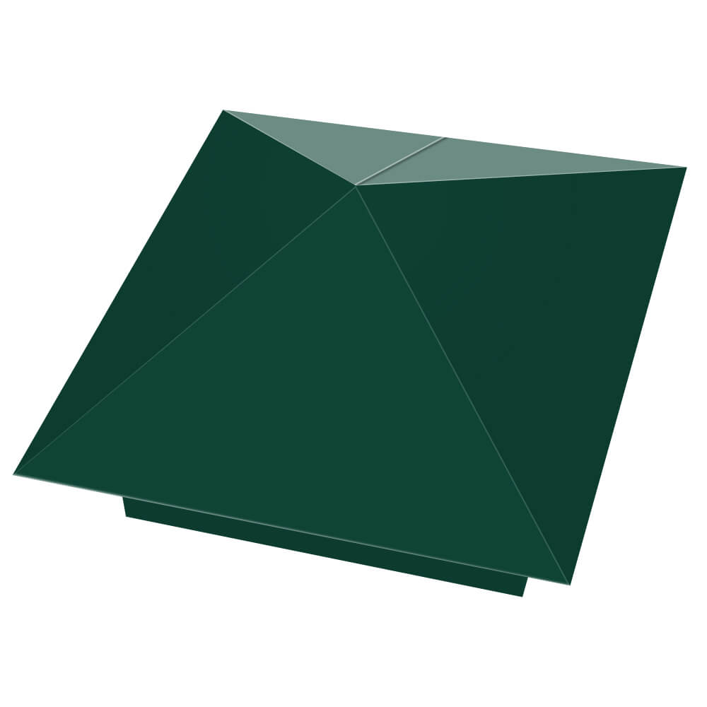 Колпак металлический 390х390мм RAL6005 Зеленый Мох заборный Менделеевск фото