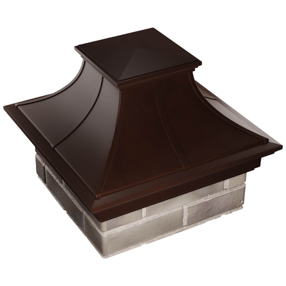 Колпак Zking Монблан Премиум Коричневый на столб 1.5х1.5 кирпича (385х385мм) в Менделеевске фото