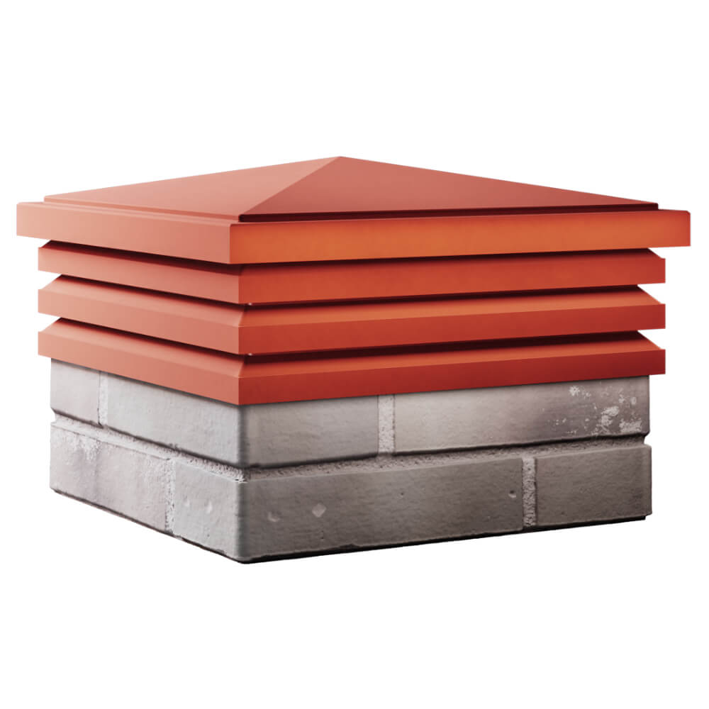 Колпак Zking Бона ХайТек Красный на столб 1.5х1.5 кирпича (385х385мм) в Менделеевске фото