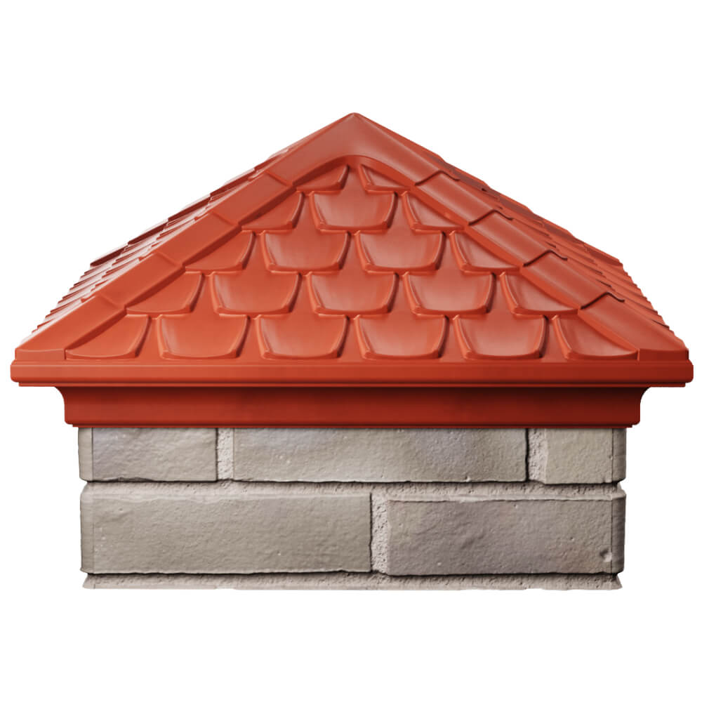 Колпак Zking Эльбрус Красный на столб 1.5х1.5 кирпича (385х385мм) Менделеевск фото