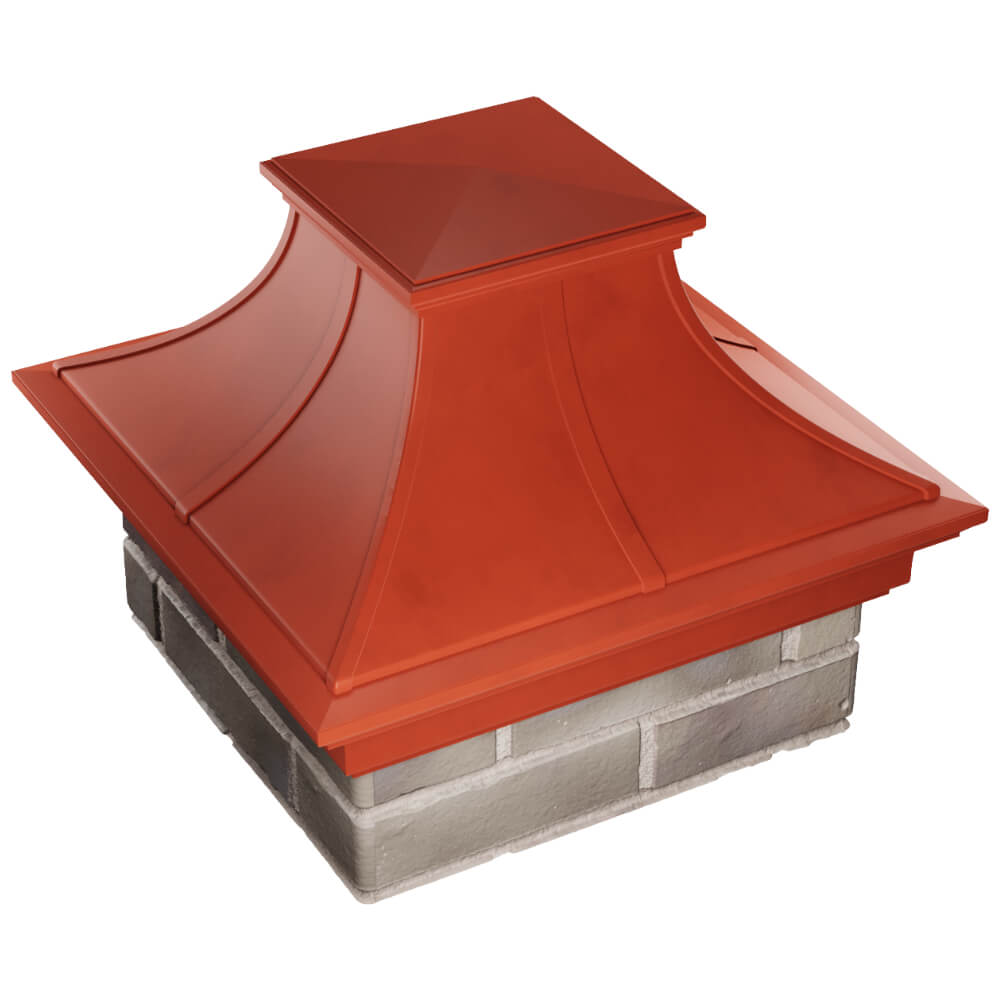Колпак Zking Монблан Премиум Красный на столб 1.5х1.5 кирпича (385х385мм) в Менделеевске фото