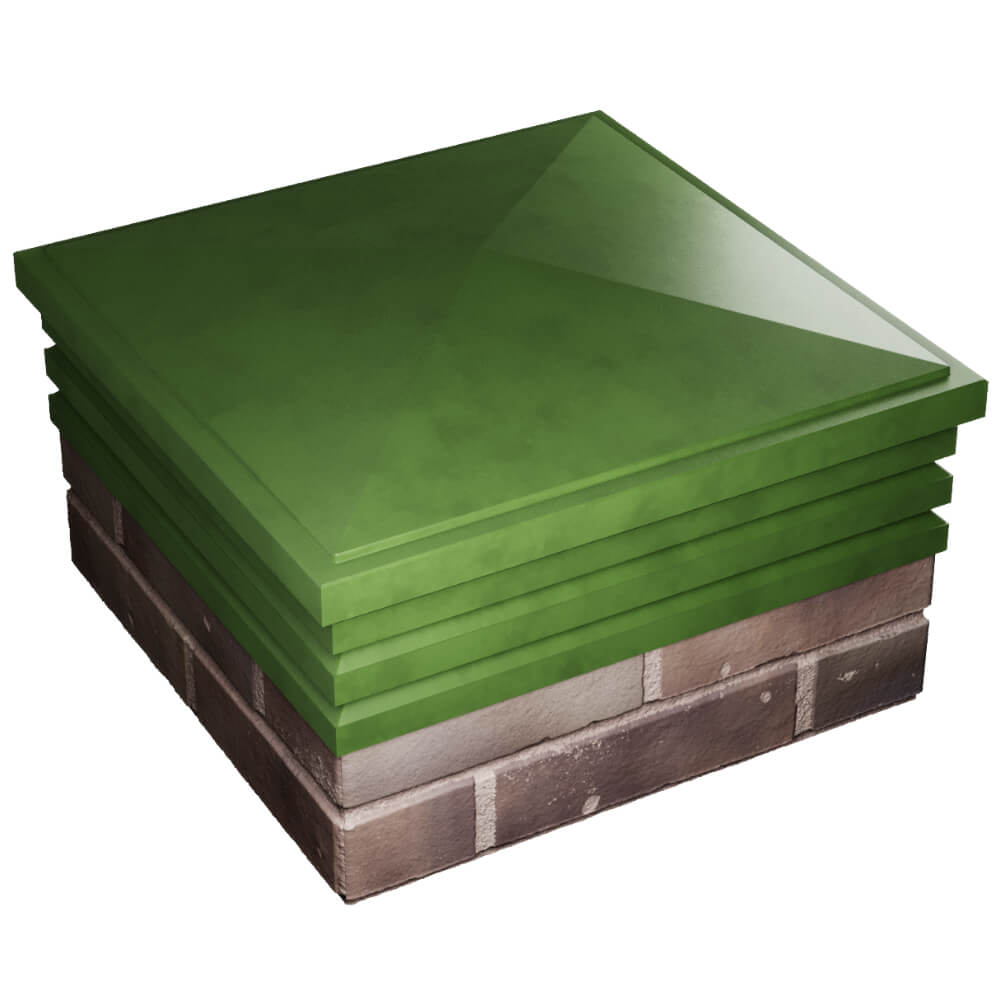 Колпак Zking Бона ХайТек Зеленый на столб 2х2 кирпича (513х513мм) в Менделеевске фото