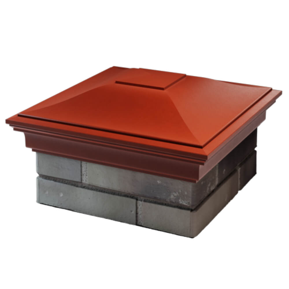 Колпак Zking Монблан Красный на столб 1.5х1.5 кирпича (385х385мм) в Менделеевске фото