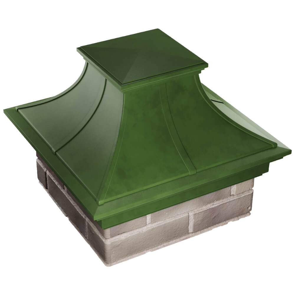 Колпак Zking Монблан Премиум Зеленый на столб 1.5х1.5 кирпича (385х385мм) в Менделеевске фото