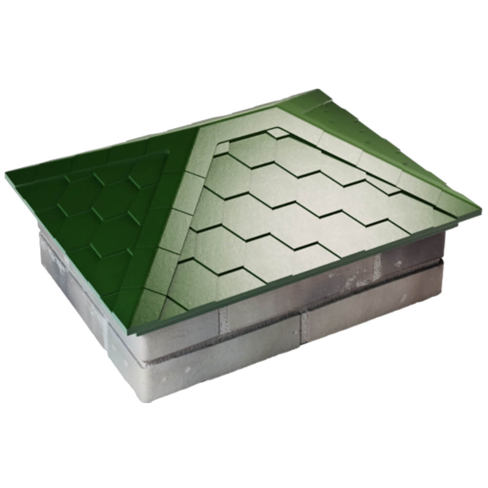 Колпак Zking Эверест Зеленый на столб 2х1.5 кирпича (520х390мм) Менделеевск фото