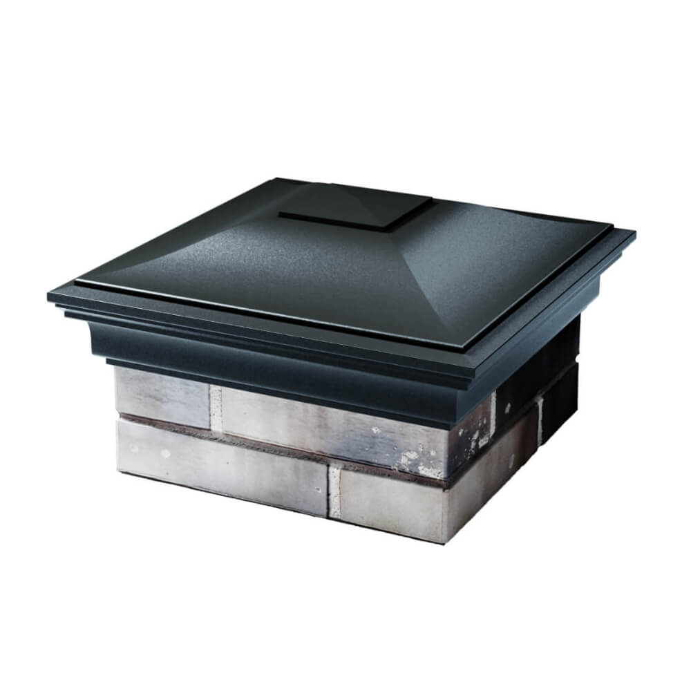 Колпак Zking Монблан Черный на столб 1.5х1.5 еврокирпича 0.7НФ (355х355мм) в Менделеевске фото