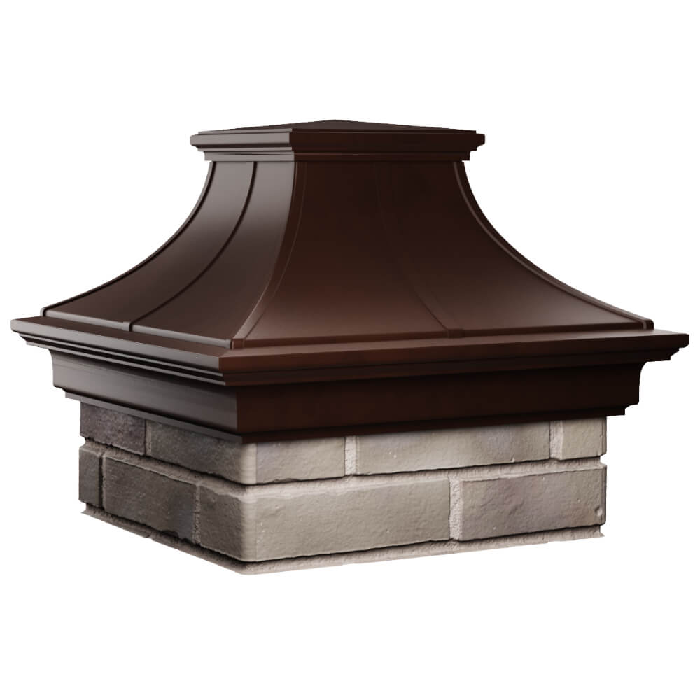 Колпак Zking Монблан Премиум Коричневый на столб 1.5х1.5 кирпича (385х385мм) в Менделеевске фото