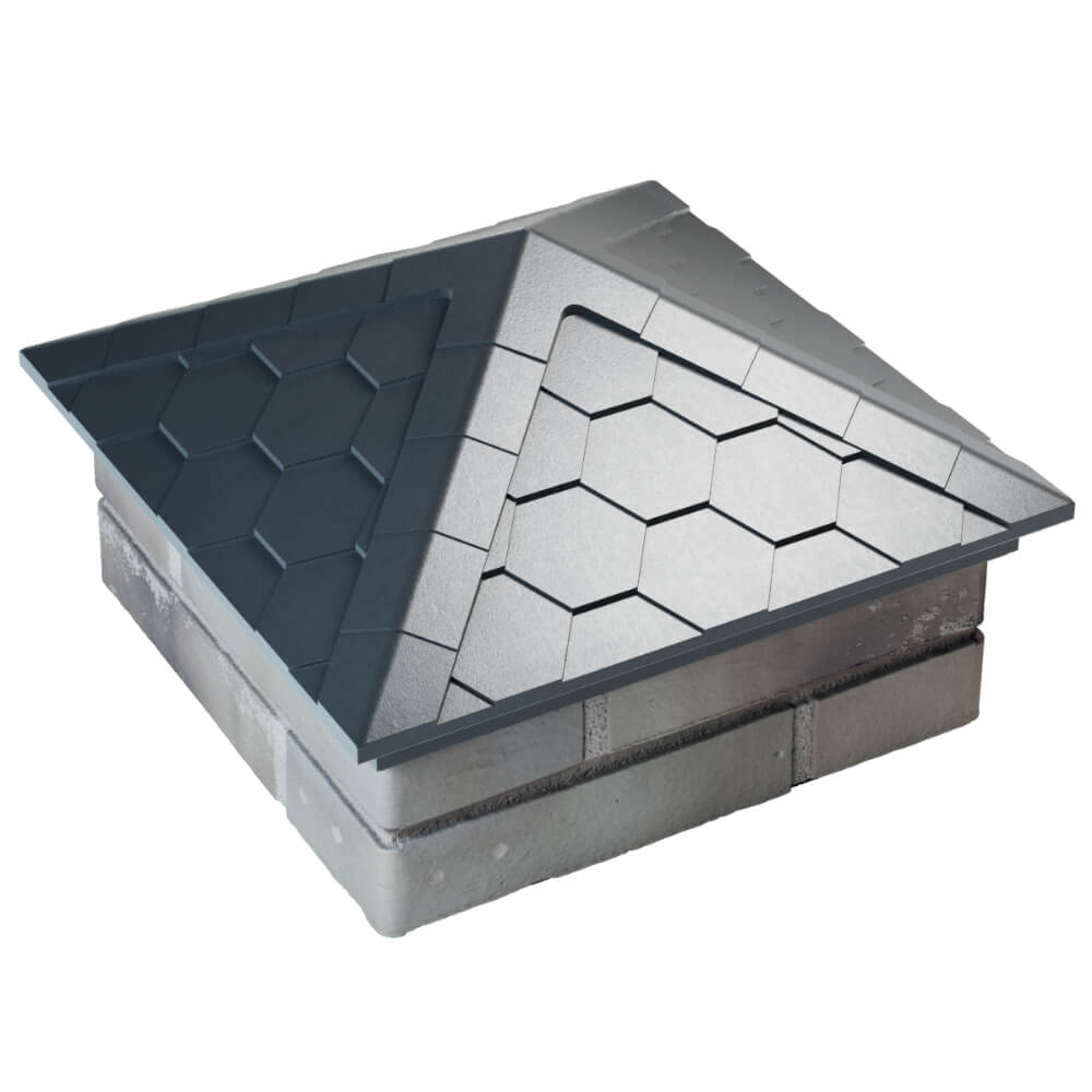 Колпак Zking Эверест Серый на столб 1.5х1.5 кирпича (390х390мм) в Менделеевске фото