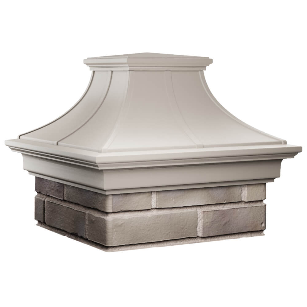 Колпак Zking Монблан Премиум Бежевый на столб 1.5х1.5 кирпича (385х385мм) в Менделеевске фото