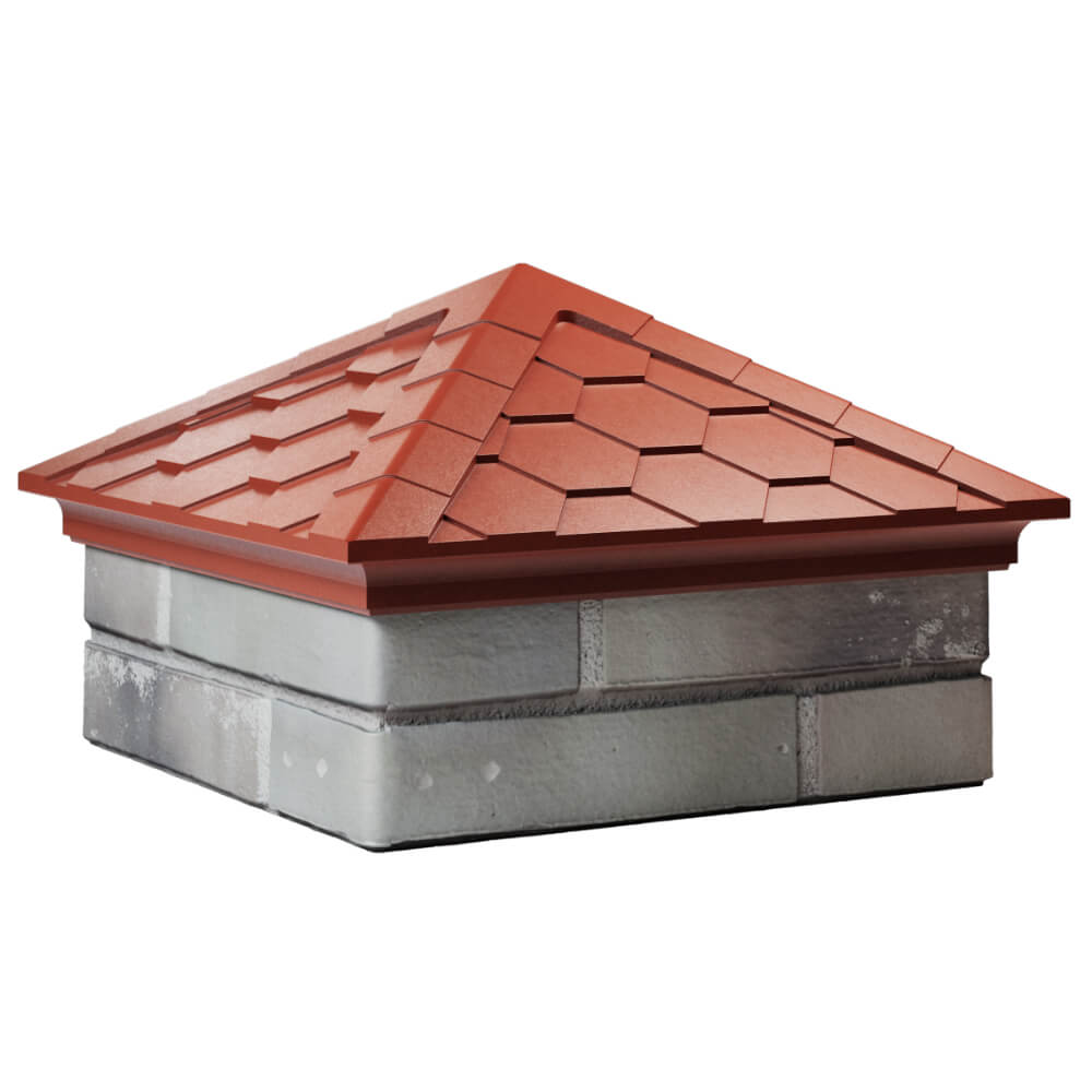 Колпак Zking Эверест Красный на столб 1.5х1.5 кирпича (390х390мм) в Менделеевске фото