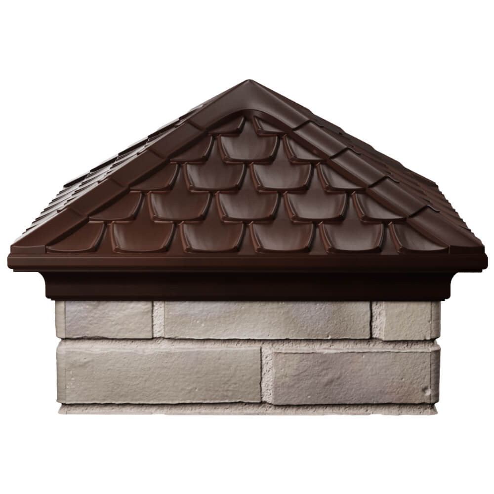 Колпак Zking Эльбрус Коричневый на столб 1.5х1.5 кирпича (385х385мм) Менделеевск фото