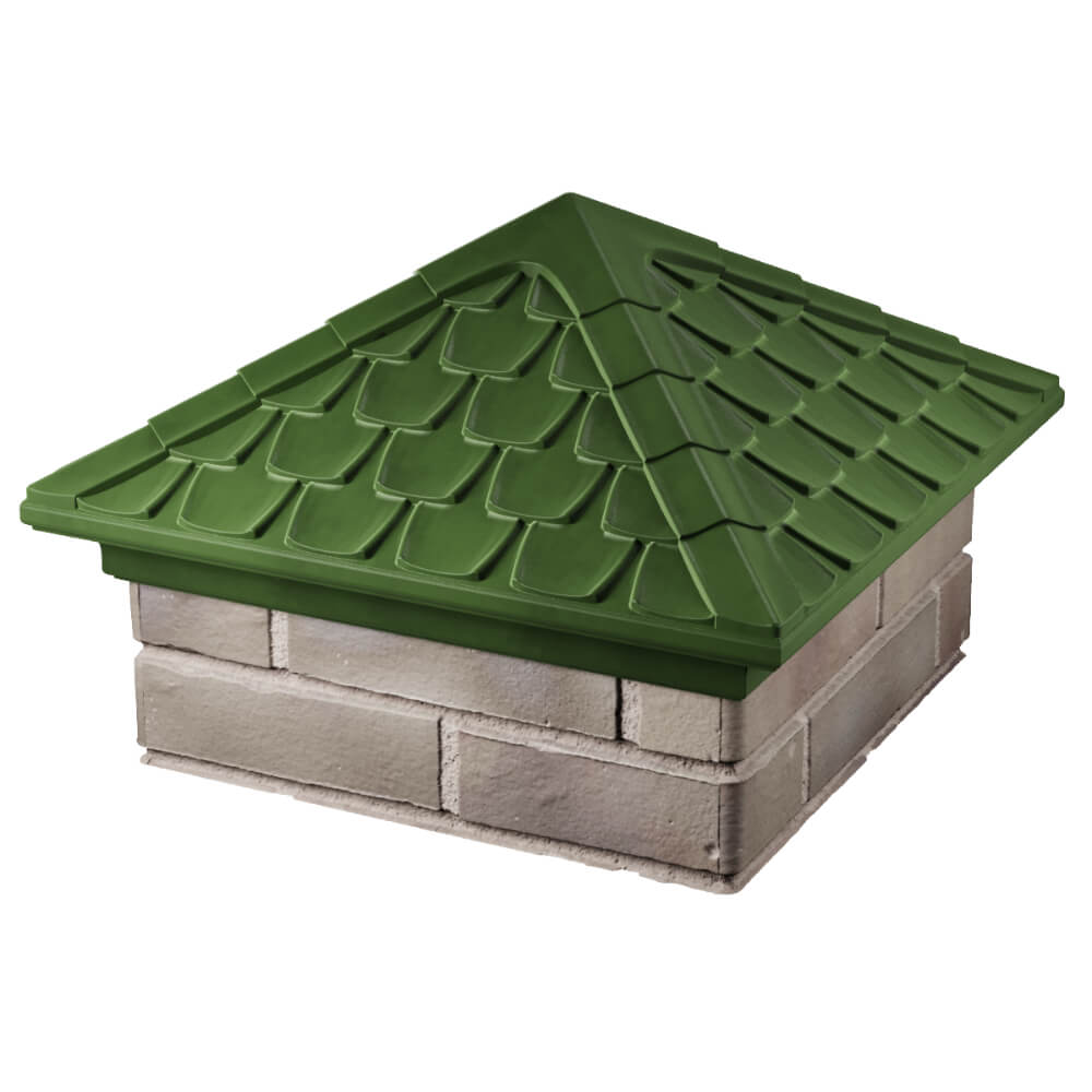 Колпак Zking Эльбрус Зеленый на столб 1.5х1.5 кирпича (385х385мм) в Менделеевске фото