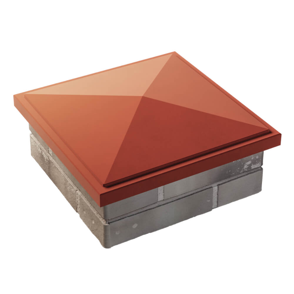 Колпак Zking БонаМоно Красный на столб 1.5х1.5 кирпича (385х385, 400х400мм) в Менделеевске фото