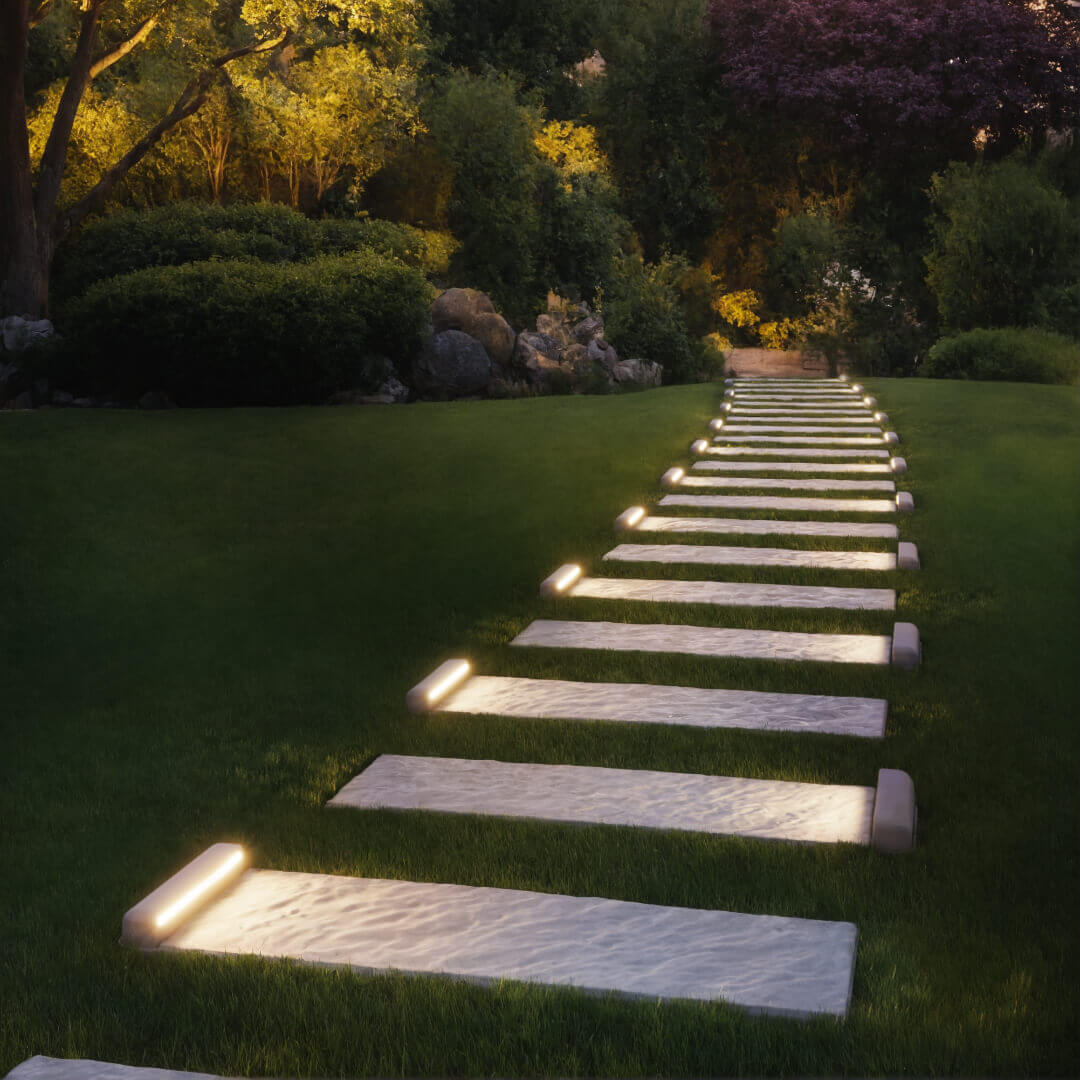 LED Светильник для шаговой плиты STONE Светлая Галька 330х75х98мм в Менделеевске фото