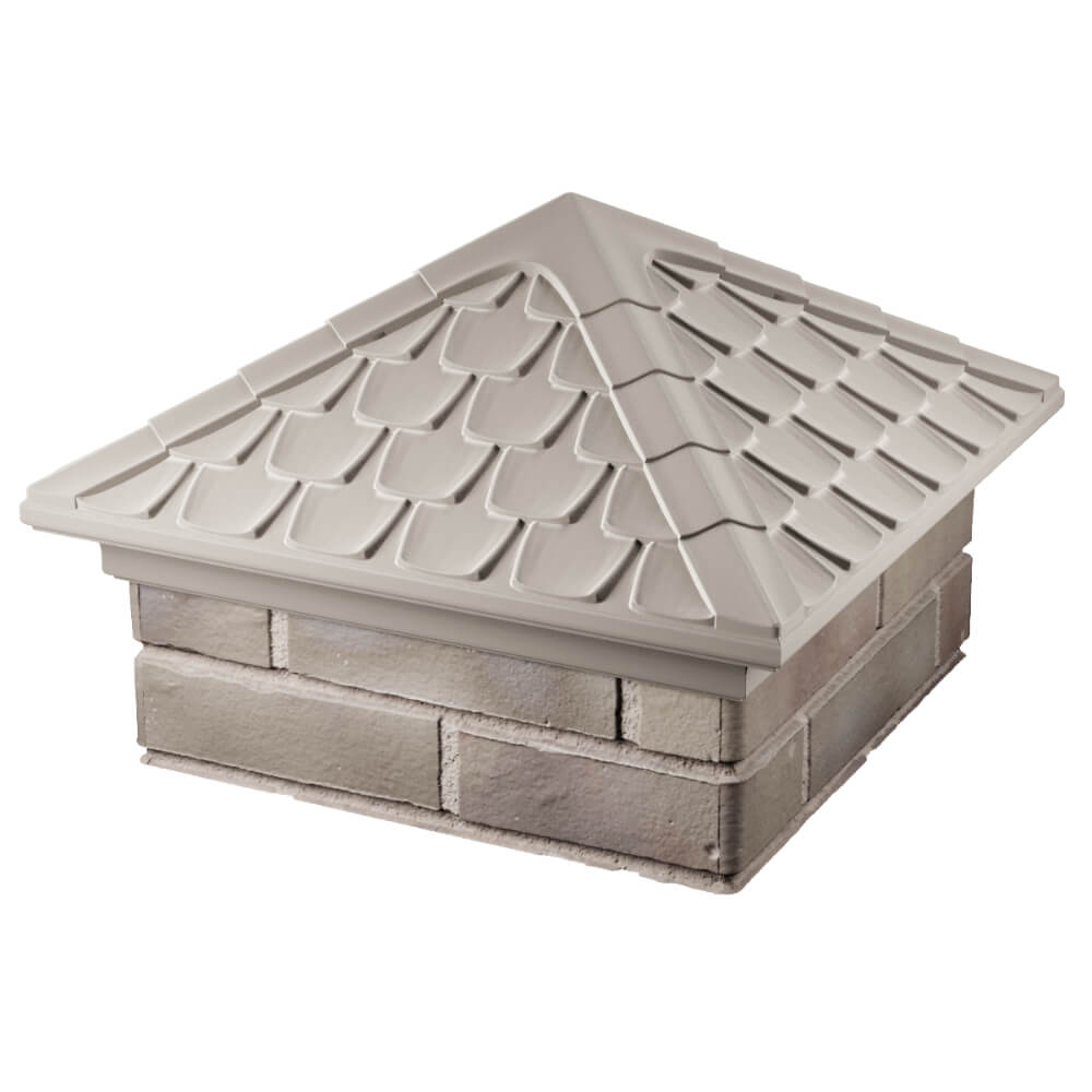 Колпак Zking Эльбрус Бежевый на столб 1.5х1.5 кирпича (385х385мм) в Менделеевске фото