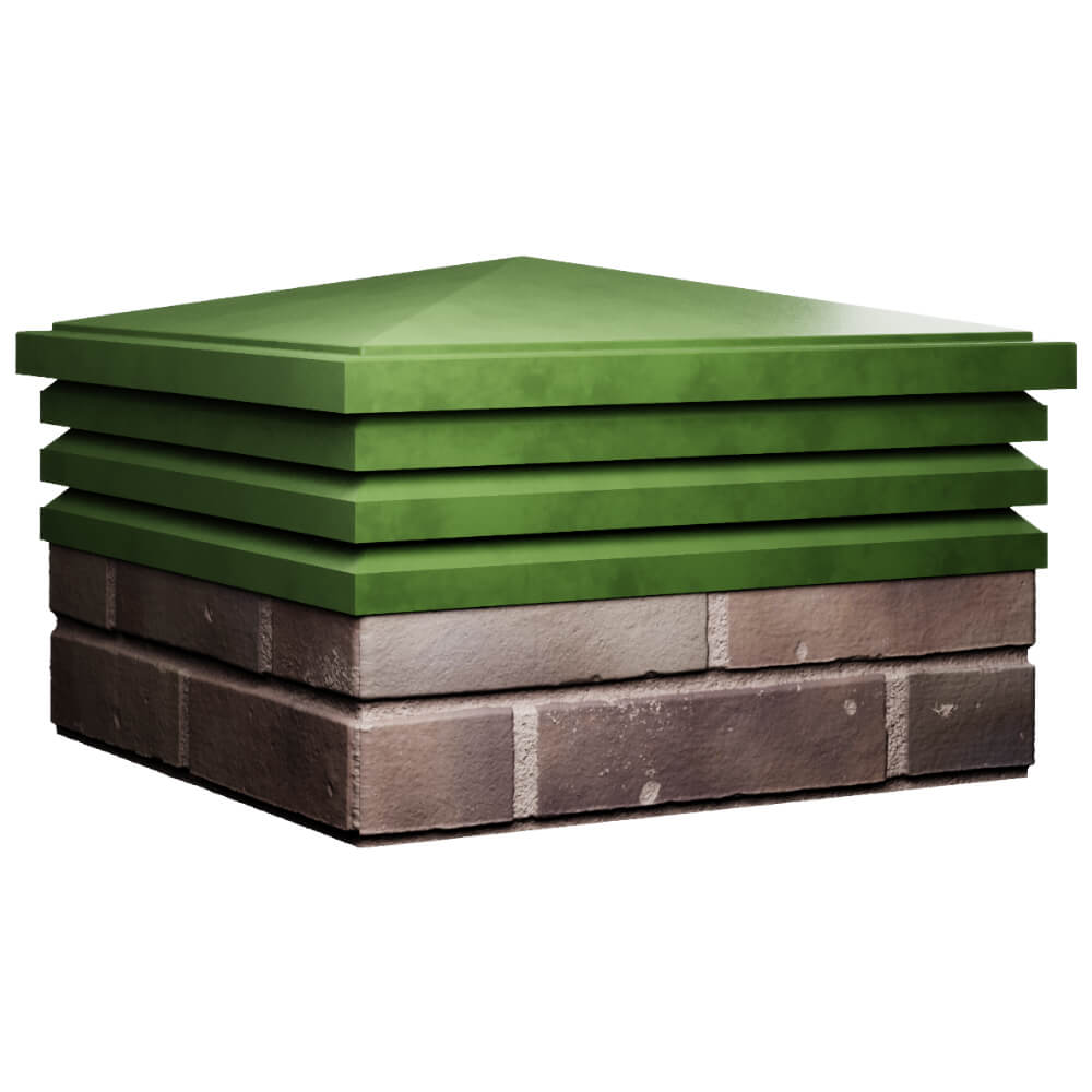 Колпак Zking Бона ХайТек Зеленый на столб 2х2 кирпича (513х513мм) в Менделеевске фото