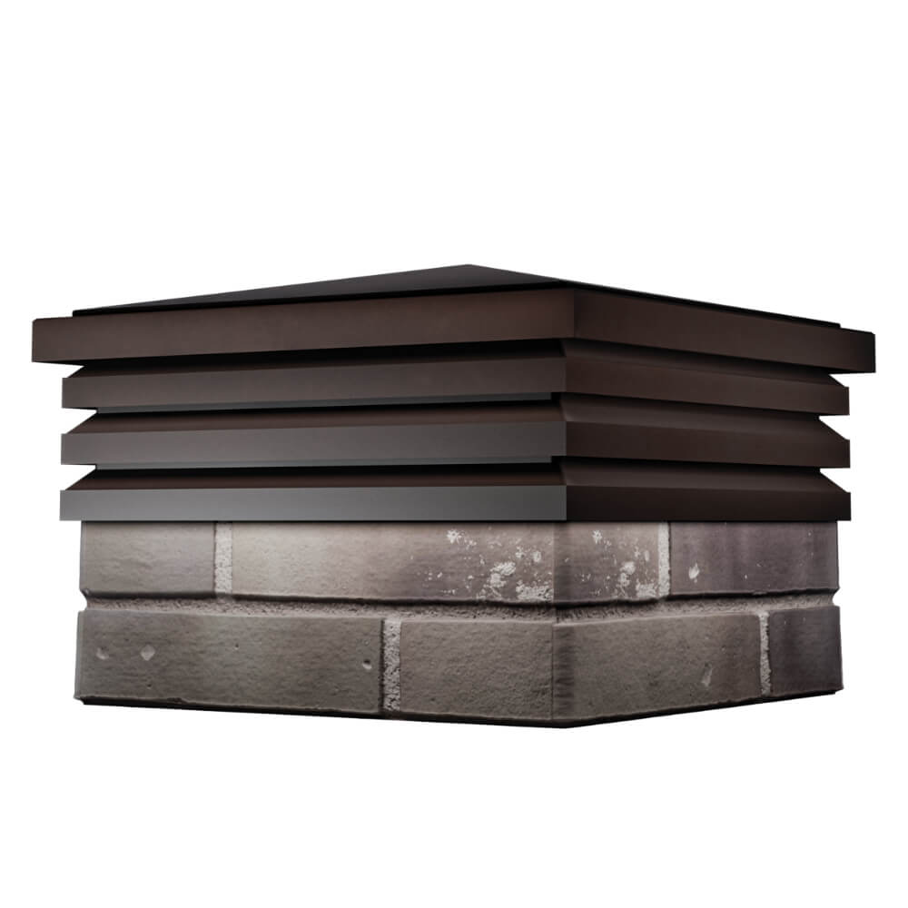 Колпак Zking Бона ХайТек Коричневый на столб 1.5х1.5 кирпича (385х385мм) в Менделеевске фото