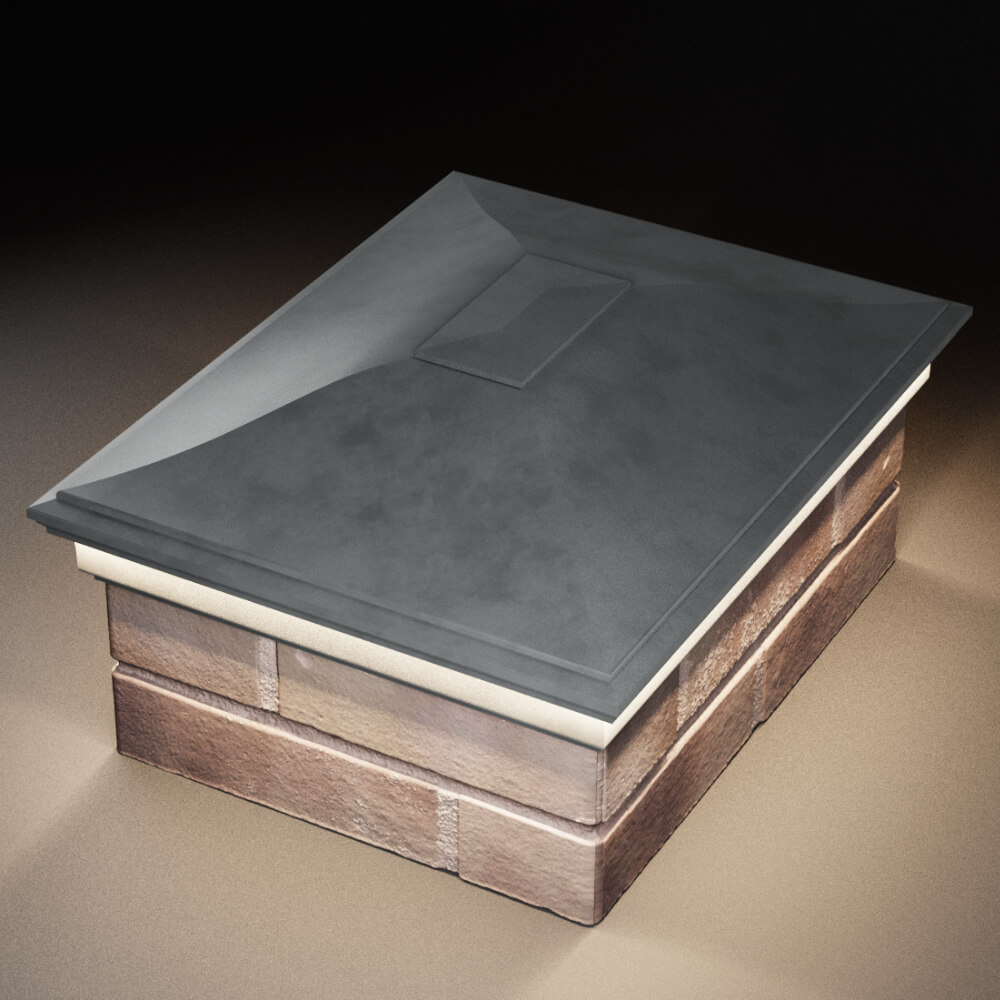 Колпак Zking Монблан Серый на столб 2х1.5 кирпича (515х385мм) c подсветкой в Менделеевске фото