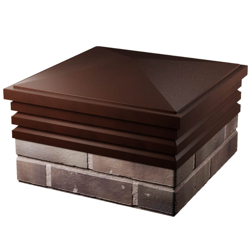 Колпак Zking Бона ХайТек Коричневый на столб 2х2 кирпича (513х513мм) в Менделеевске фото