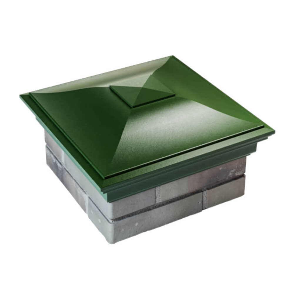 Колпак Zking Монблан Зеленый на столб 1.5х1.5 еврокирпича 0.7НФ (355х355мм) в Менделеевске фото