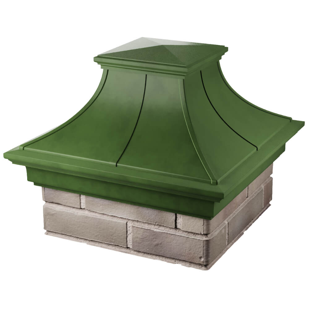 Колпак Zking Монблан Премиум Зеленый на столб 1.5х1.5 кирпича (385х385мм) в Менделеевске фото