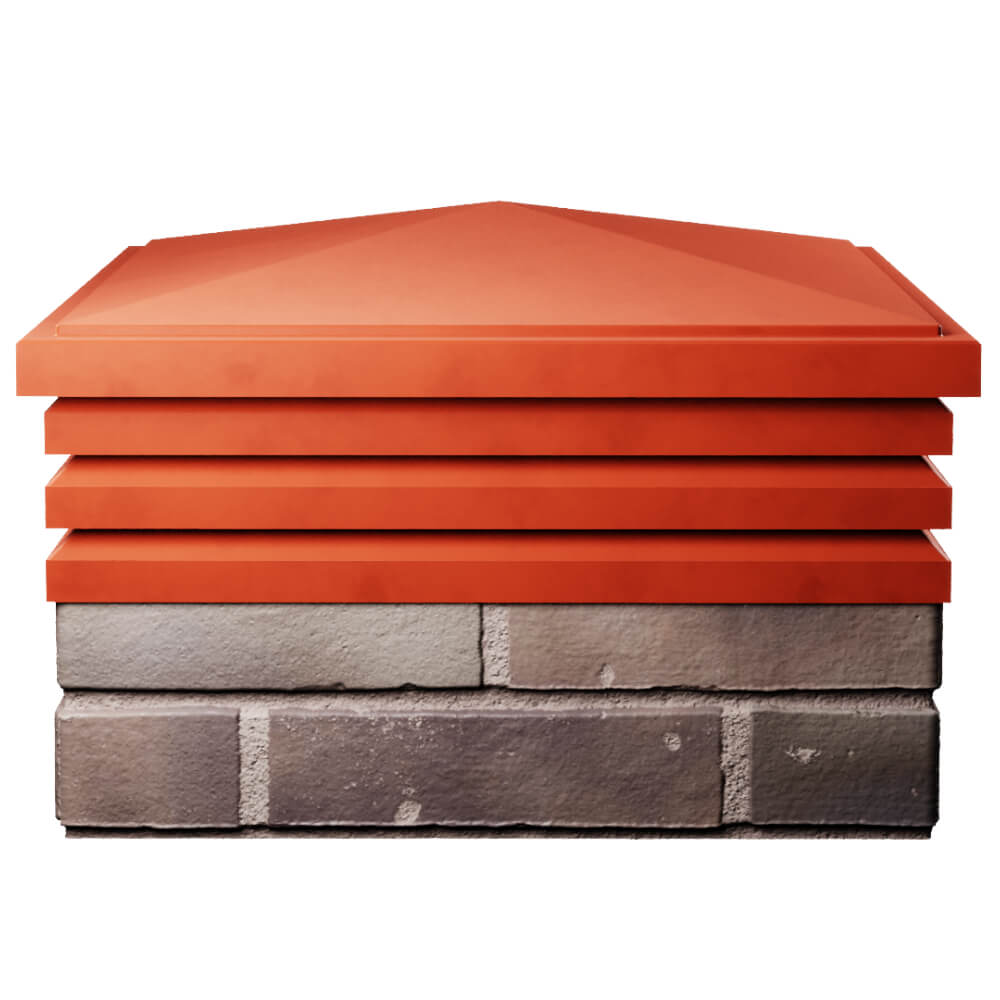 Колпак Zking Бона ХайТек Красный на столб 2х2 кирпича (513х513мм) Менделеевск фото