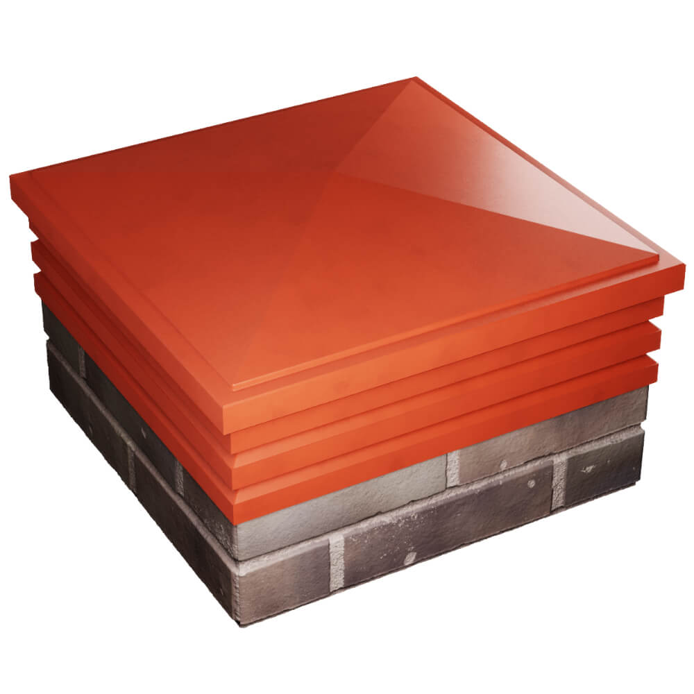 Колпак Zking Бона ХайТек Красный на столб 2х2 кирпича (513х513мм) в Менделеевске фото