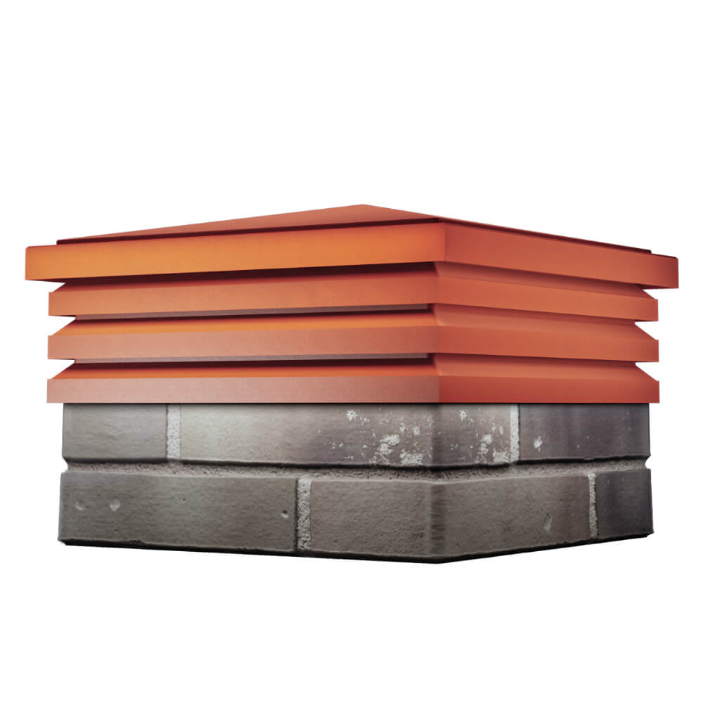 Колпак Zking Бона ХайТек Красный на столб 1.5х1.5 кирпича (385х385мм) в Менделеевске фото