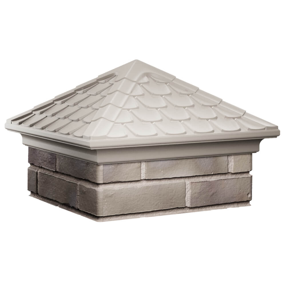 Колпак Zking Эльбрус Бежевый на столб 1.5х1.5 кирпича (385х385мм) в Менделеевске фото